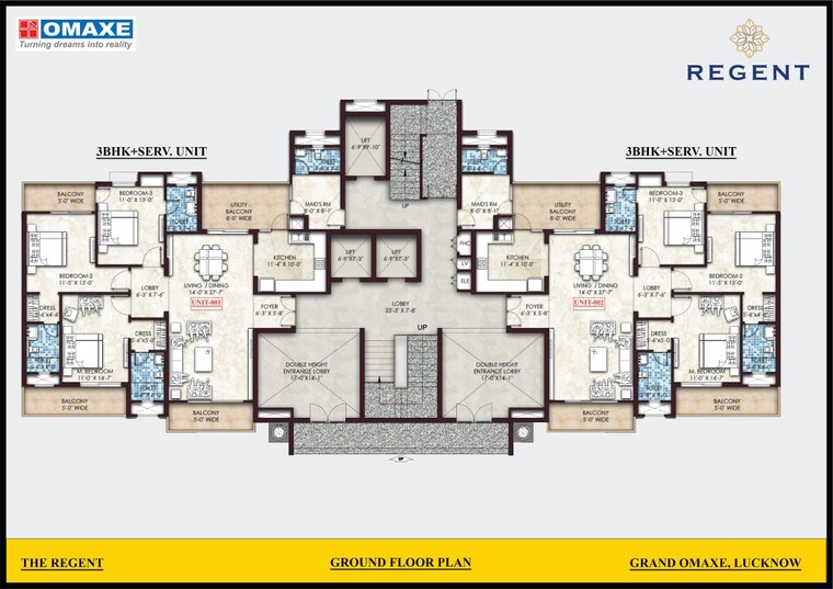 Floor Plan, omaxe-grand-omaxe 4 Bedroom 2666 Sq.Ft. Apartment In Gomti Nagar Lucknow 8594427