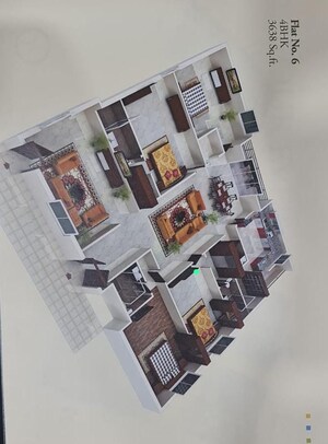 Floor Plan in 4 BHK Apartment at AMN Divine Banjara, Banjara Hills – for Sale