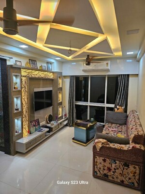 Living Room in 1 BHK Apartment at Vasundhara Heights, Mulund West – for Sale