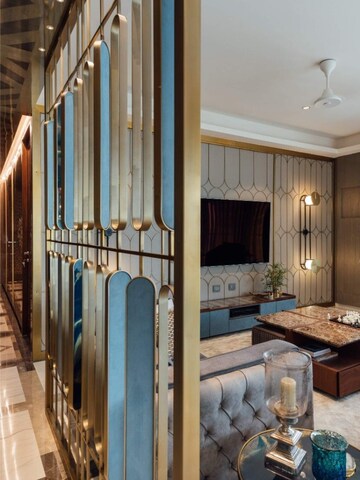 Living Room in 4 BHK Apartment at Lodha Bellissimo, Mahalaxmi – for Rent