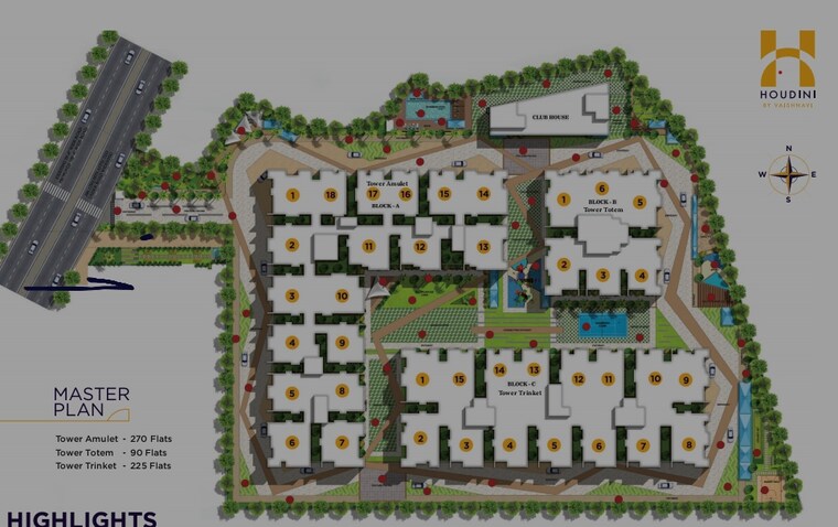 Master Plan, vaishnavi-houdini 3 Bedroom 1871 Sq.Ft. Apartment In Bandlaguda Jagir Hyderabad 8596436