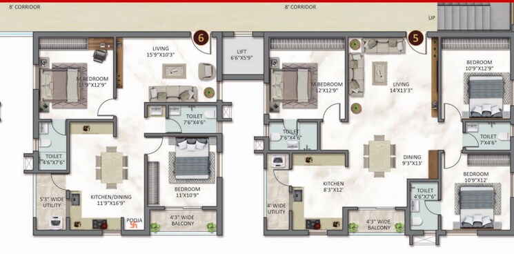 Floor Plan, bachupally 2 Bedroom 1168 Sq.Ft. Apartment In Bachupally Hyderabad 8596737