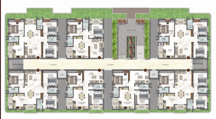 Floor Plan, bachupally 3 Bedroom 1560 Sq.Ft. Apartment In Bachupally Hyderabad 8596741