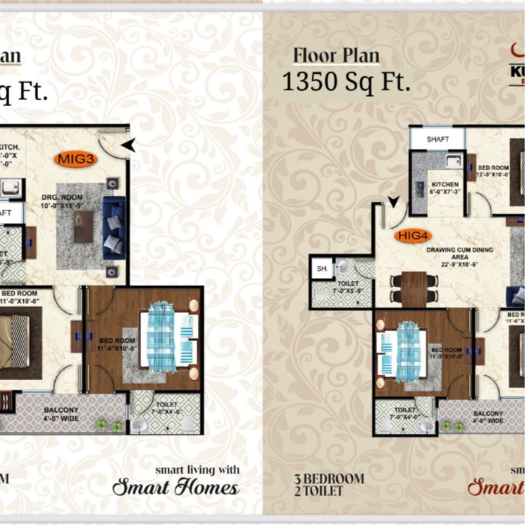 Floor Plan, upsidc site c 3 Bedroom 1350 Sq.Ft. Builder Floor In Upsidc Site C Greater Noida 8597143