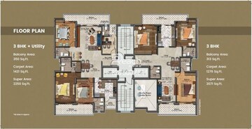 Floor Plan in 2 BHK Apartment at HCBS Sports Ville, Sohna Sector 35 – for Rent