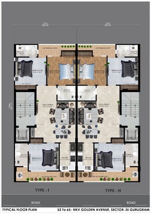 Floor Plan in 3.5 BHK Builder Floor at NKV Golden Avenue, Sohna Sector 35 – for Sale