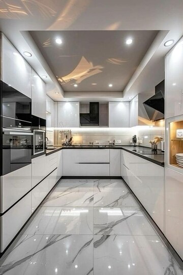 Kitchen in 3 BHK Apartment at Lodha World Crest, Worli – for Rent