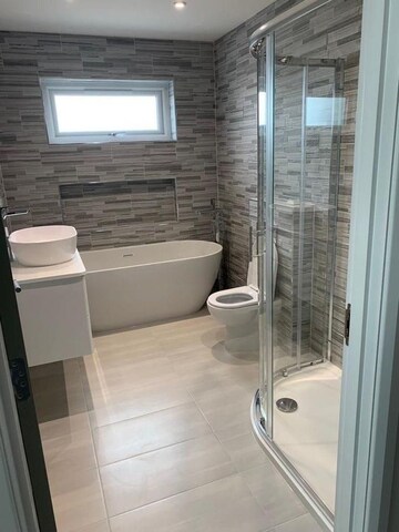 Bathroom in 3 BHK Apartment at Lodha World Crest, Worli – for Rent