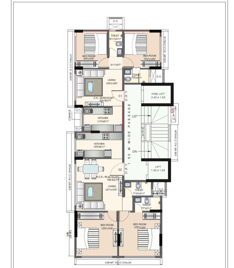 Floor Plan, chembur-gaothan 2 Bedroom 711 Sq.Ft. Apartment In Chembur Mumbai 8601411