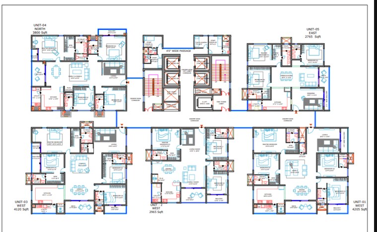 Floor Plan, sas-diamond-towers 3 Bedroom 2965 Sq.Ft. Apartment In Financial District Hyderabad 8601596