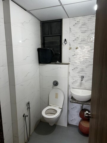 Bathroom in 3 BHK Apartment at Prahlad Nagar – for Rent