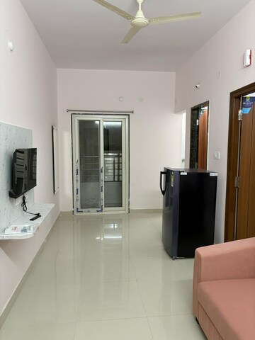 Living Room in 1 BHK Apartment at Lansum Madhav Towers, Madhapur – for Rent