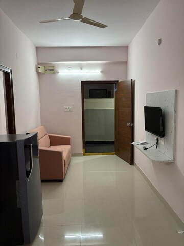 Master Bedroom in 1 BHK Apartment at Lansum Madhav Towers, Madhapur – for Rent