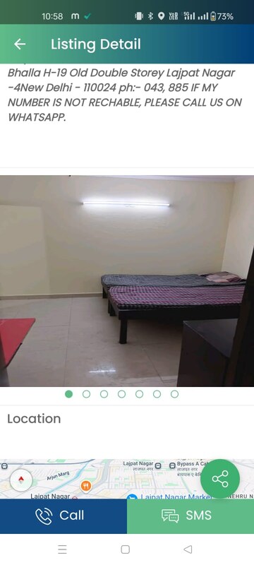 Bedroom in 2 BHK Independent House at Lajpat Nagar 4 – for Rent