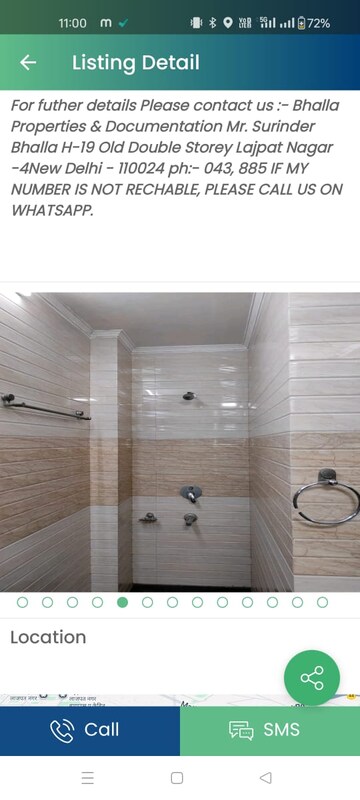 Bathroom in 2 BHK Independent House at Lajpat Nagar 4 – for Rent