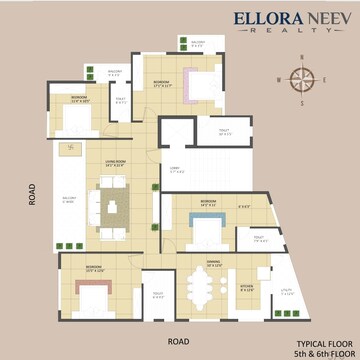Floor Plan in 4 BHK Apartment at College Road – for Sale