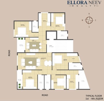 Floor Plan in 4 BHK Apartment at College Road – for Sale