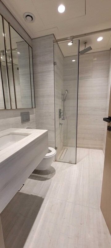 Bathroom in 3 BHK Apartment at Lodha World View, Worli – for Rent