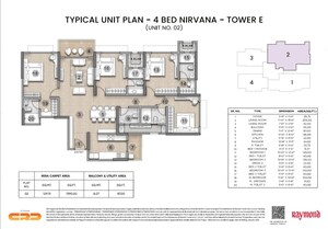 Floor Plan in 3 BHK Apartment at Raymond The Address By GS, Bandra East – for Sale