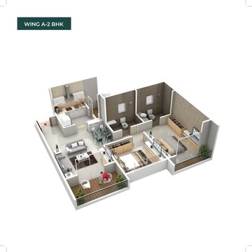 Floor Plan in 2 BHK Apartment at Ram India Palm Drive, Kharadi – for Sale