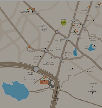 3.5 BHK Apartment – Map Location View at Ramky One Odyssey, Narsingi - for Sale