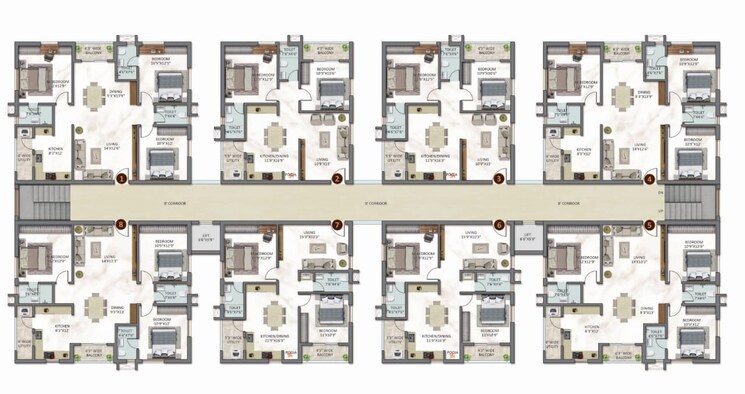 Floor Plan, bachupally 2 Bedroom 1168 Sq.Ft. Apartment In Bachupally Hyderabad 8608640