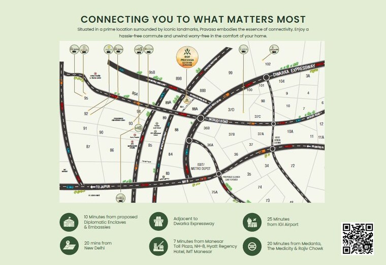 Map Location, rof-pravasa 3 Bedroom 1857 Sq.Ft. Builder Floor In Sector 88a Gurgaon 8608850