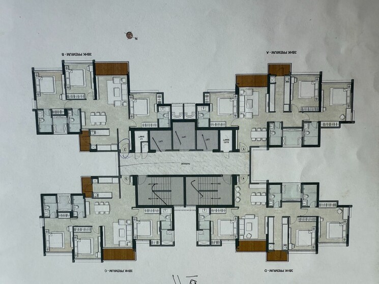 Floor Plan, kalpataru-the-sunrise 3 Bedroom 1039 Sq.Ft. Apartment In Kolshet Road Thane 8563486