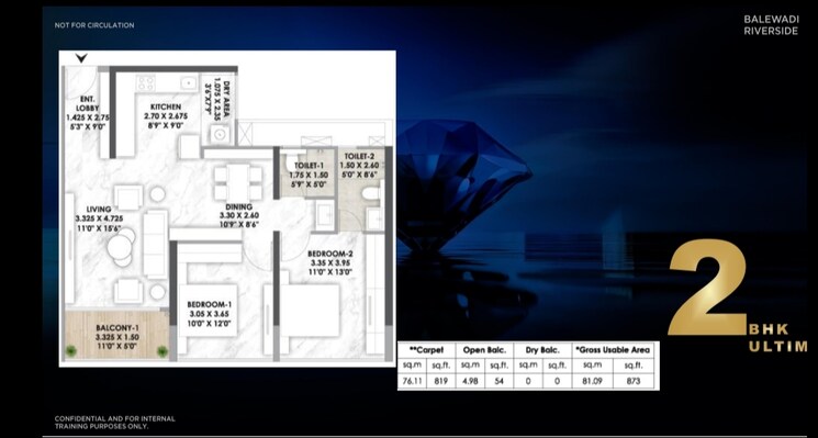 Floor Plan, mantra-99-riverfront 2 Bedroom 890 Sq.Ft. Apartment In Baner Pune 8610426