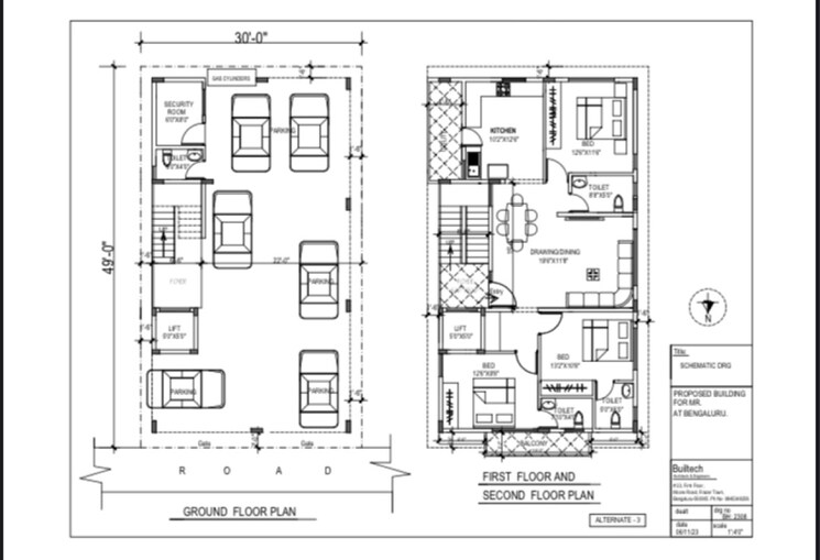 Floor Plan, sultanpalya 3 Bedroom 1400 Sq.Ft. Builder Floor In Sultanpalya Bangalore 8611849