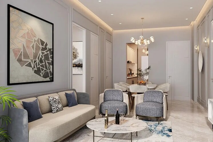 Living Room, signature-global-daxin-vistas 3.5 Bedroom 1550 Sq.Ft. Builder Floor In Bhondsi Gurgaon 8613647