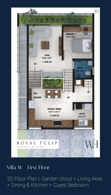Floor Plan in 3 BHK Villa at Whitehill Royal Tulip, Sarjapur – for Sale