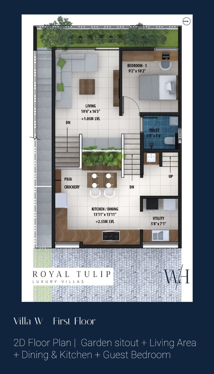 Floor Plan, whitehill-royal-tulip 3 Bedroom 1900 Sq.Ft. Villa In Sarjapur Bangalore 8614584