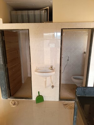 Bathroom in 1 BHK Apartment at Frenny Platinum Tower, Vasai East – for Sale