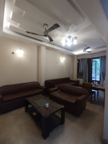 Living Room in 3 BHK Builder Floor at Ansal Sushant Apartments, Sushant Lok I – for Rent