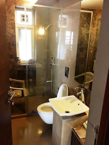 Bathroom in 3 BHK Apartment at Sumer Trinity Towers, Prabhadevi – for Rent