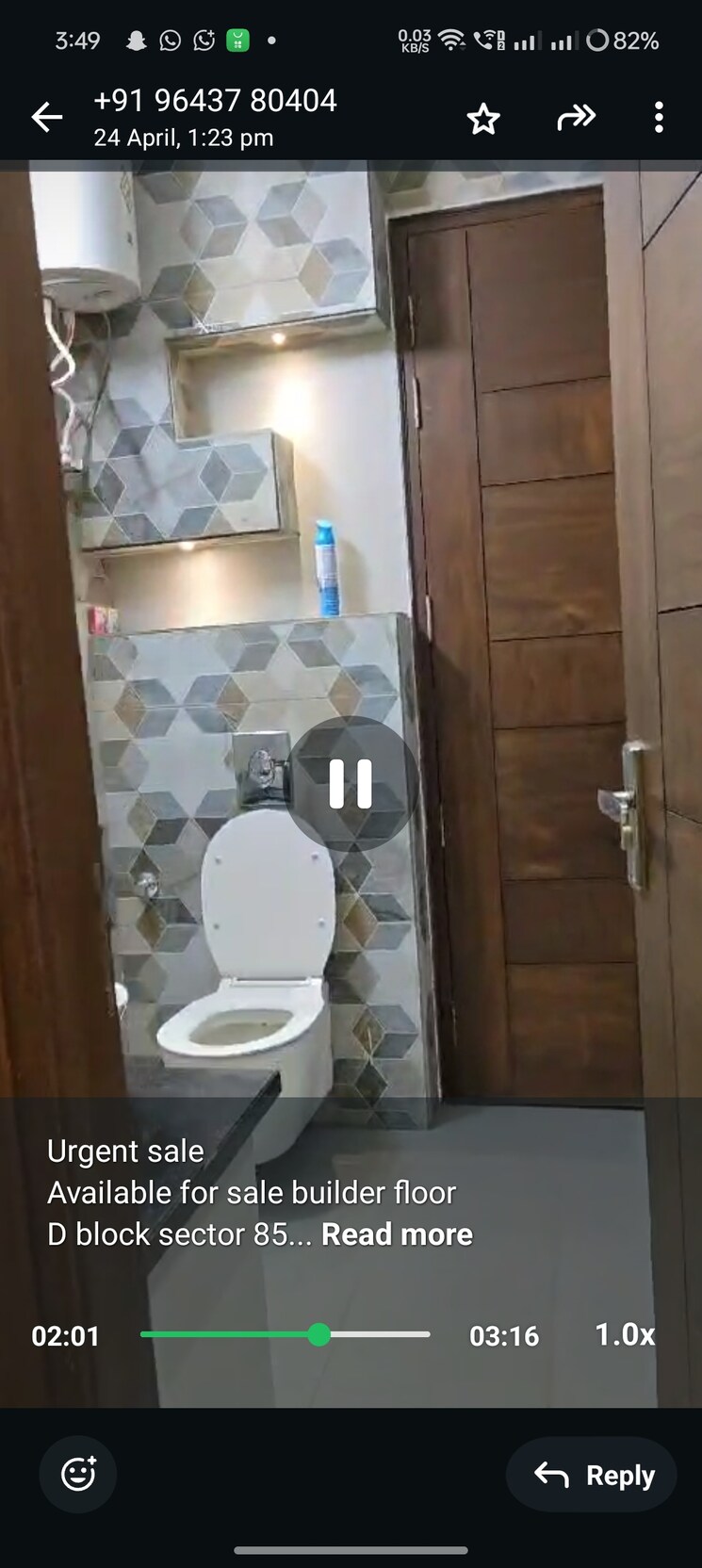 Bathroom, parklands 4 Bedroom 401 Sq.Yd. Builder Floor In Sector 85 Faridabad 8619939