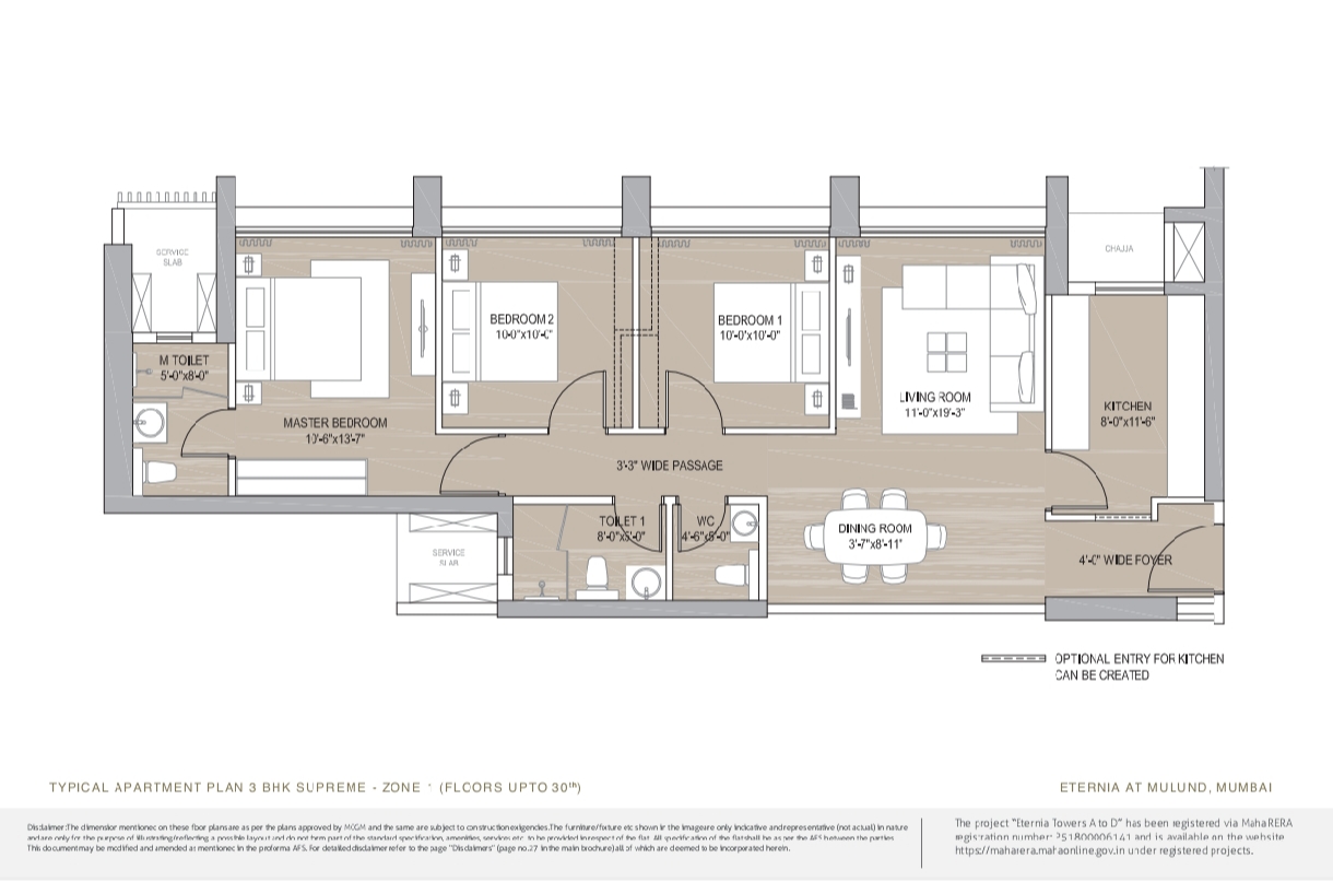 Floor Plan, oberoi-eternia 3 Bedroom 1049 Sq.Ft. Apartment In Mulund West Mumbai 8621686