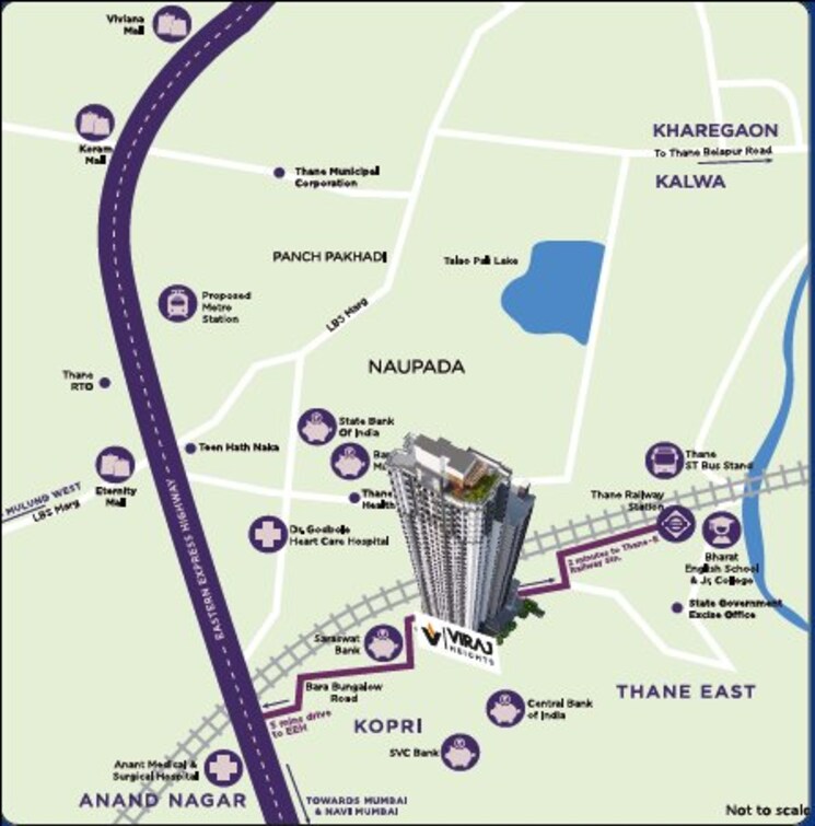 Map Location, viraj-heights 1 Bedroom 450 Sq.Ft. Apartment In Kopri Thane 8618178