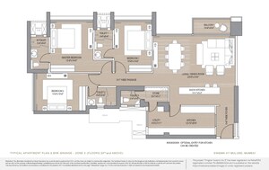 Floor Plan in 3 BHK Apartment at Oberoi Enigma, Mulund West – for Sale