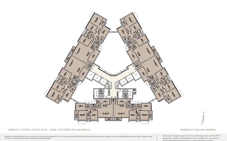 Master Plan, oberoi-enigma 3 Bedroom 1415 Sq.Ft. Apartment In Mulund West Mumbai 8622254