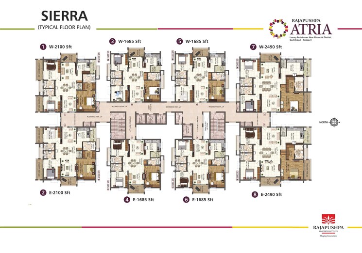 Master Plan, rajapushpa-atria 3 Bedroom 2100 Sq.Ft. Apartment In Gachibowli Hyderabad 8622847