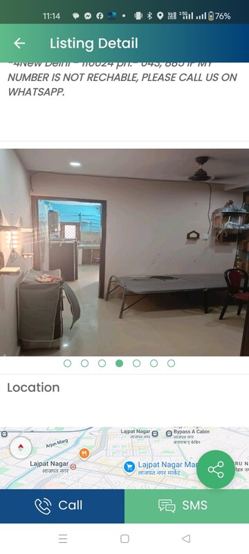1 BHK Independent House For Rent in Lajpat Nagar 4
