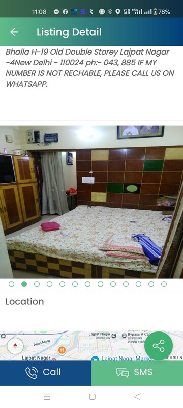 Bedroom in 2 BHK Independent House at East Of Kailash – for Rent