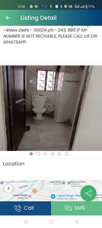 Bathroom in 2 BHK Independent House at Lajpat Nagar 4 – for Rent