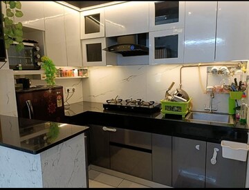 Kitchen in 3 BHK Apartment at SKA Divya Towers, Sector 16 Greater Noida – for Rent