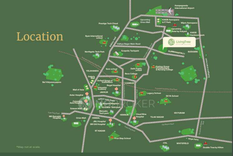 Map Location, kalyani-living-tree 2 Bedroom 1041 Sq.Ft. Apartment In Bagaluru Bangalore 8624199