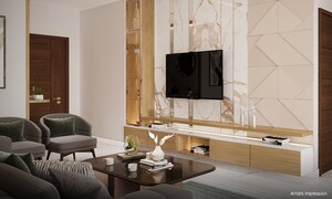 Living Room in 3 BHK Apartment at Adarsh Park Heights, Varthur Road – for Sale