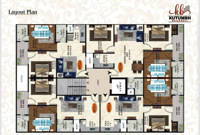Floor Plan, upsidc site c 2 Bedroom 980 Sq.Ft. Builder Floor In Upsidc Site C Greater Noida 8626118