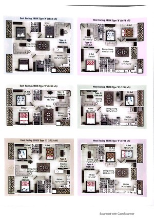 Floor Plan in 2 BHK Apartment at Raghavendras Mirra Panchajanya, Miyapur – for Sale